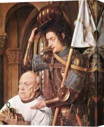 Canon Canvas Paintings - The Madonna with Canon van der Paele [detail 3] by Jan van Eyck